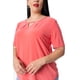 thumbnail image 3 of Blusa Bocarosa lisa de manga corta y detalle de abertura en escote. BOCAROSA Ma002/blusa/argolla en escote, 3 of 3