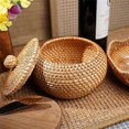 thumbnail image 5 of Rattan Round Basket with Lid, Rattan Storage Basket with Lid, Bread Food Basket Fruit Snacks Basket, 5 of 5