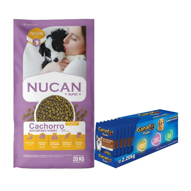 Nucan Cachorro 20 Kg + Sobres Estofado Pato 100 g (22 Pzas)