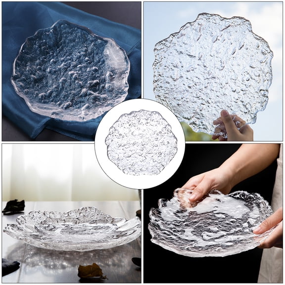 NIAIZEK Clear Ceramic Small Glass Dessert Plate for Fruit Serving, Modern Stylish Design Ideal for Home Use