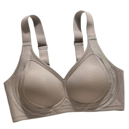 miqiqism Bra for Women - Womens Bras  Backless Seamless Brassiere Lady Push Up Everyday Bras  Comfy Smooth Wire Free Basic Bras 01_Coffee X-Large