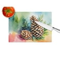 thumbnail image 4 of Maine White Pine Cone and Tassels in Watercolor Glass Cutting Board Large 12 in x 15 in, 4 of 5