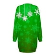 thumbnail image 5 of Fiaer Christmas Snowflake Long Sleeve Dress for Women Sweatshirt Dress Fall Fashion Outfits Casual Mini Dress Green XXL, 5 of 5