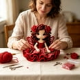 thumbnail image 2 of DIY Rose Fairy Crochet Doll Kit Complete Knitting Craft Pack For Handmade Doll Ornament Making(Red-25x21x8cm), 2 of 3