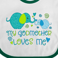 thumbnail image 4 of Inktastic My Godmother Loves Me Cute Elephants Boys or Girls Baby Bib, 4 of 4