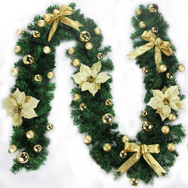 8.85Ft Wedding Decorated Light Up Wreath Garland Xmas Decor Fireplace Tree Diy