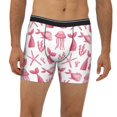 thumbnail image 2 of Men'S Boxer Briefs, Pink Fish Jellyfish Soft And Breathable Mens Underwear Boxer Briefs With Widen Waist, 2 of 2