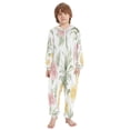 thumbnail image 2 of Soft Big Kids Onesie Pajamas Cozy Loose-Fit Jumpsuits for kids with Pockets for Christmas Lounge & Play Floral Pineapple Pattern, 2 of 8