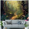 thumbnail image 4 of PRATYUS Fantasy Forest Tapestry Misty Forest Green Tree Jungle Tapestry Nature Scenery Rainforest Tapestry Mushroom Floral Plants Tapestries Wall Hanging for Bedroom Living Room Multi Size Painting, 4 of 6