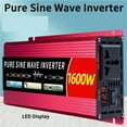 thumbnail image 2 of Pure Sine Wave Inverter 12v/24v 110/220 50hz/60hz Inverter DC To AC 1000W 1600W Car Inverter ,Multiple Protections, 2 of 4