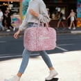 thumbnail image 3 of WANDF Floral Travel Duffel  Bags for Women,Spirit Airlines Personal Item Bag 18x14x8 Carry-On Luggage, 25L Waterproof Gym Tote Bag, Weekend  Overnight Organizer(Pink Leopard), 3 of 8