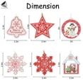 thumbnail image 3 of PULLIMORE 36 Pcs Wood Christmas Hanging Decorations Snowflake Snowman Bells Pendant Ornaments for Xmas Tree Garland Party Home Decor, 3 of 8