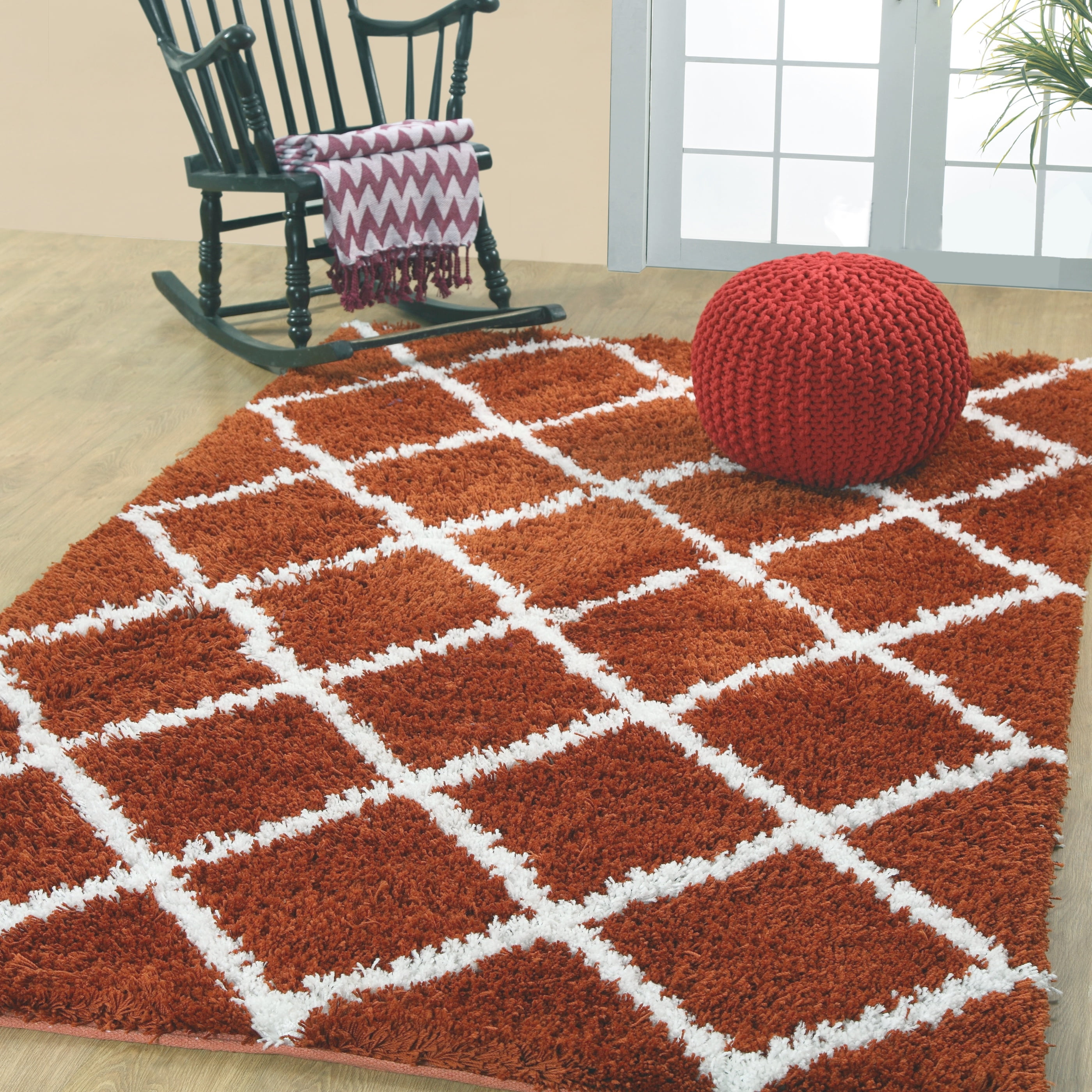 Soft and Cozy Trellis Shag Area Rugs (8 'x 10')