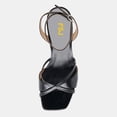 thumbnail image 4 of FSJ Women Graceful Square Open Toe Adjustable Ankle Strap Sandals Chunky Low Heels Pumps Sexy Party Summer Dress Pumps Shoes Size 6.5 Black, 4 of 5