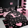 thumbnail image 2 of Erosebridal Pink Letter E Kids 7pcs Bedding Comforter Set,Princess Coquette Bowknot Queen Bedding Sets For Girls,Pink Reversible, 2 of 7