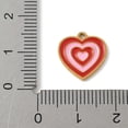 thumbnail image 3 of 304 Stainless Steel Enamel Charms Real 18K golden Plated Heart Charm Red 13x13x1mm Hole: 1.4mm, 3 of 3