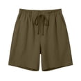 thumbnail image 7 of Women's Cotton Loose Fit Casual Shorts with Pockets Elastic Waist Drawstring Comfy Soft Stretchy Summer Lounge Athletic Gym Outdoor Everyday Womens | VerBelle,Army Green L, 7 of 7
