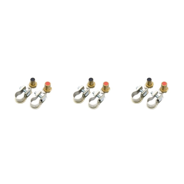 Maytalsory 2 Pieces Terminals Clamp Copper Structure Handy Installation Compact Size Vehicle Components Car Supplies Battery Clip 3Set