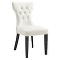 thumbnail image 3 of Modway Silhouette Performance Velvet Dining Chairs - Set of 2 in White, 3 of 9