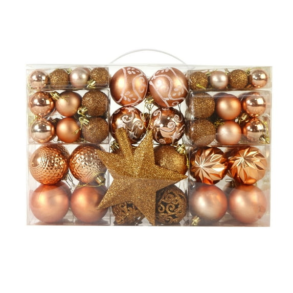101Pcs Christmas Ball Set Fade Resistant Shatterproof Fine Workmanship Easy to Hang Unbreakable Christmas Tree Decoration Reusable Decorate Christmas Tree Hanging Balls for Festival