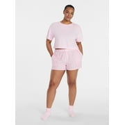 Joyspun Womens Woven Pajama Boxer Shorts, 3 Inseam, Sizes XS-3X