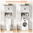 thumbnail image 4 of Freestanding Over Toilet Storage Cabinet,Above Toilet Storage Cabinet with Open Storage Shelf,Adjustable Shelf,Open Organizer, Reversible Side Rack, Anti-Tip Space Saver for Restroom Laundry Room, 4 of 8