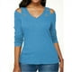 thumbnail image 1 of Camisa casual de moda para mujer con cuello en v sin tirantes Blusa de manga larga Tops de talla grande Adepaton CJWUS-1785, 1 of 1