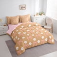 thumbnail image 2 of Erosebridal Cute Bowknot Daisy 7-Piece Twin Bedding Sets,Cartoon Flowers Blossom Bedding Comforter Set For Girls Kids,Orange White Pink,Reversible, 2 of 7