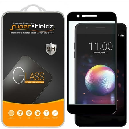 [2-Pack] Supershieldz for LG Harmony 2  [Full Screen Coverage] Tempered Glass Screen Protector, Anti-Scratch, Anti-Fingerprint, Bubble Free (Black Frame)