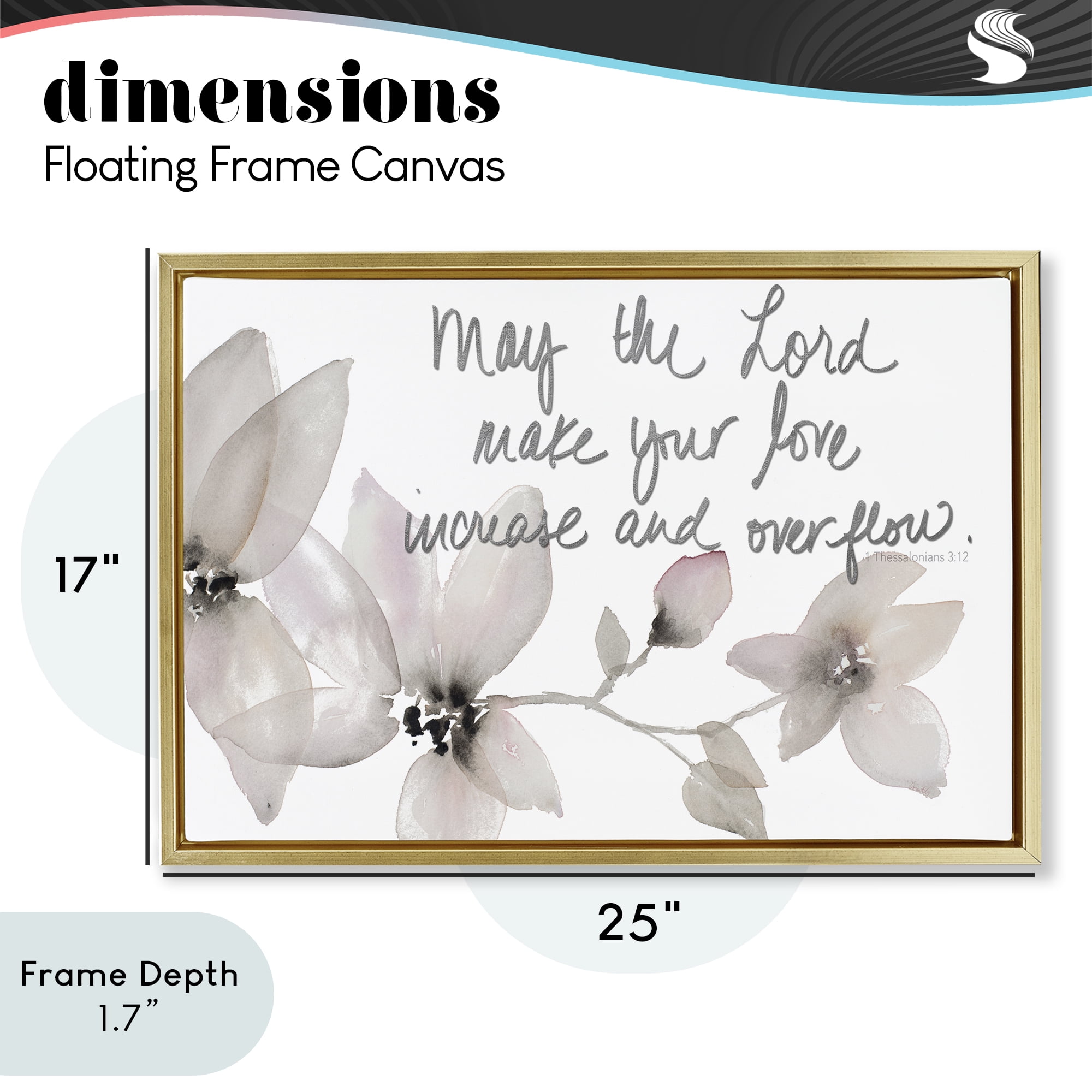 Stupell Industries Love Increase & Overflow Gold Framed Floater Canvas Wall Art, design by Lanie Loreth