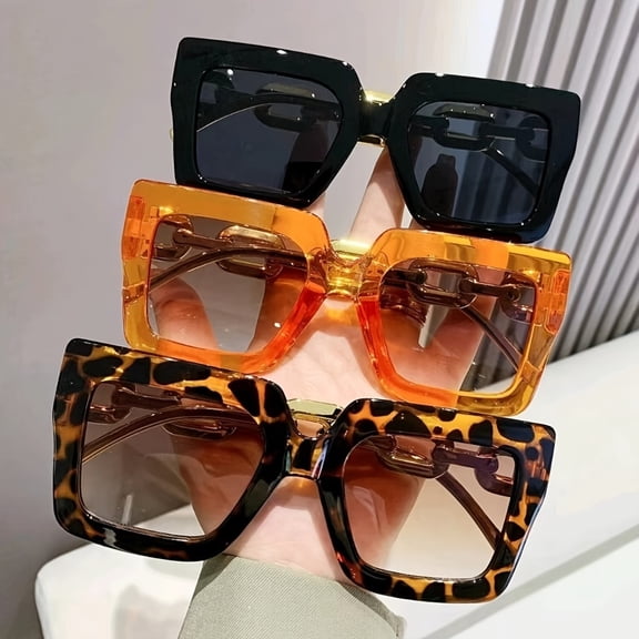 3-Pack Retro Large Size Glasses - Stylish large frame with protection, perfect for stylish outdoor enthusiasts and travelers