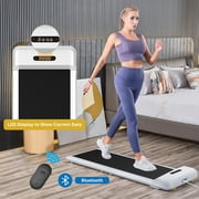 WalkingPad C2 Under Desk Portable Treadmill Double Folding for Storage with Smart Walk Sensors in White, 1HP Power Max Speed 3.7 MPH