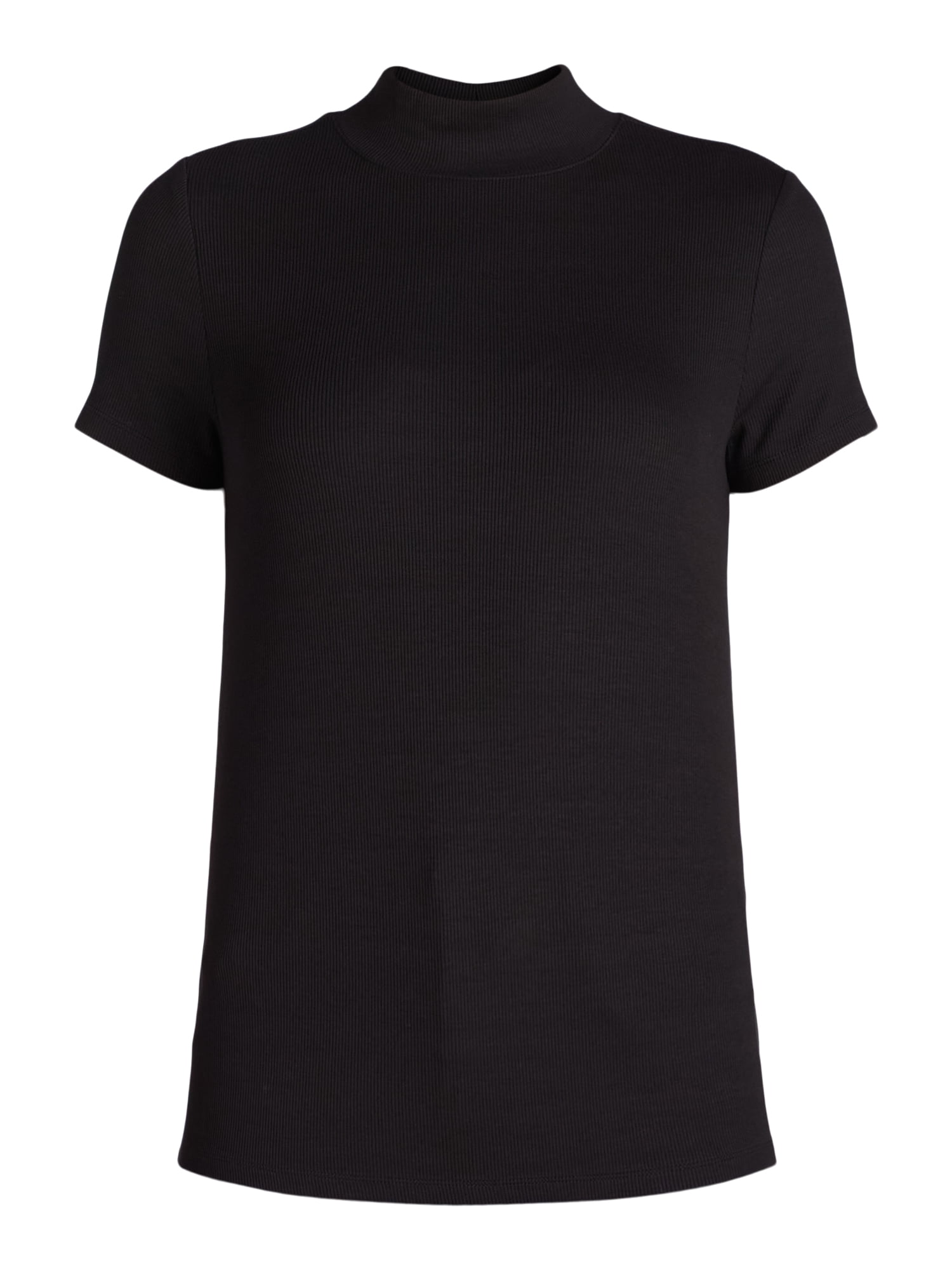 Time and Tru Women's Short Sleeve Mock Neck, Sizes S-XXXL