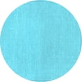 thumbnail image 1 of Ahgly Company Indoor Round Solid Light Blue Modern Area Rugs, 3' Round, 1 of 4