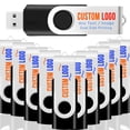 thumbnail image 1 of [100 piezas] Unidad flash USB con logotipo personalizado de 1 GB, paquete de 100 JBOS, negra, 1 of 6
