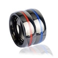 thumbnail image 2 of Mens Firefighter Ring Thin Blue Line Stainless Steel Wedding Band Unisex Durable Commemorative Jewelry For All, 2 of 5