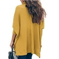 thumbnail image 5 of Azrian Plus Size Blouses Women's Fashion Casual Long Sleeve Solid Color Turtleneck Split Tops Blouse, 5 of 5