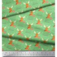 thumbnail image 3 of Soimoi Green polyester Crepe Fabric Animal,Gift Box & Warm And Cozy Christmas Text Decor Fabric Printed Yard 42 Inch Wide, 3 of 3