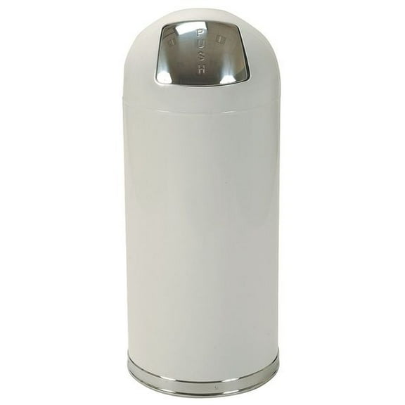 Manufacturer Varies Trash Can, Wht, 15 gal, Steel 4PGG1