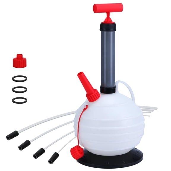 Efficient Fluid Transfer Manual Oil Extractor Pump - 6L Capacity, 3.2FT Main Hose, Four Replacement Tubes (3.8/6.1/8.2/9.8mm) - for Cars, Marine, Lawn Mowers - US Market Only