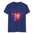 thumbnail image 4 of T-shirts pour Femmes de la Saint-Valentin 2026 Mode Manches Courtes Col Rond avec Cœur Graphique, 4 of 4