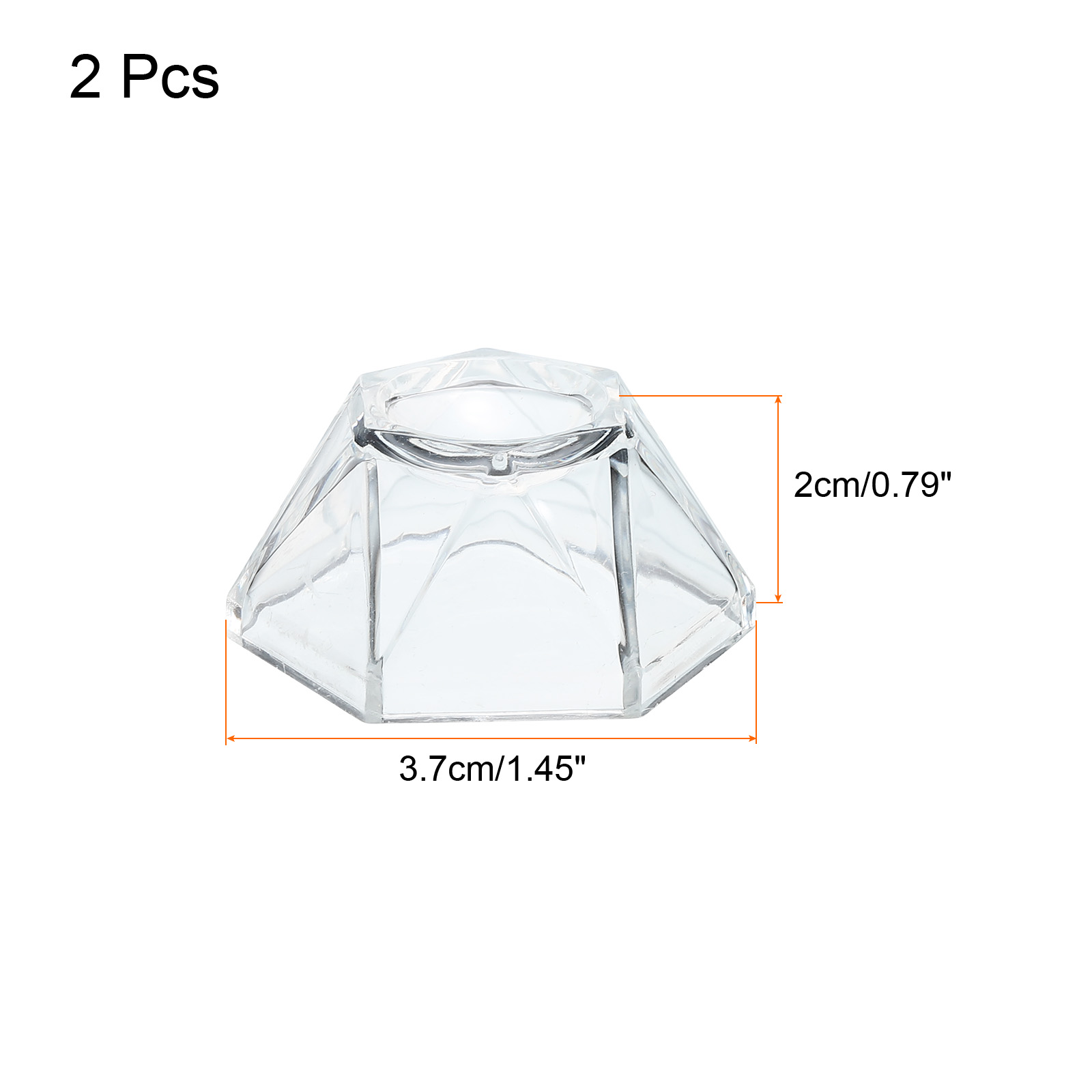 Unique Bargains 2pcs Acrylic Ball Stand Displays Base Transparent 1.46"x1.46"x0.79"
