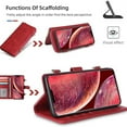 thumbnail image 6 of Dteck Wallet Case for iPhone 12 Pro Max 6.7-inch, 2 in 1 Magnetic Detachable Wallet Purse [Crossbody Chain] Durable PU Leather Zipper Handbag Folio Flip Card Slot Protection Back Cover, Red, 6 of 8