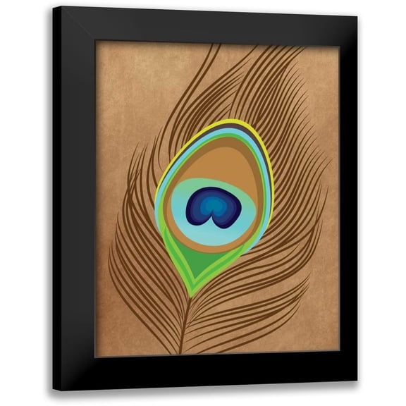 Robinson, Tamara 15x18 Black Modern Framed Museum Art Print Titled - Peacock Feather I