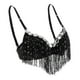 thumbnail image 3 of Mujeres Lentejuelas Lentejuelas Moda Borla Trajes de danza del vientre Crop Top Dancewear Negro Yuyangstore Sujetador de danza del vientre para mujer, 3 of 8