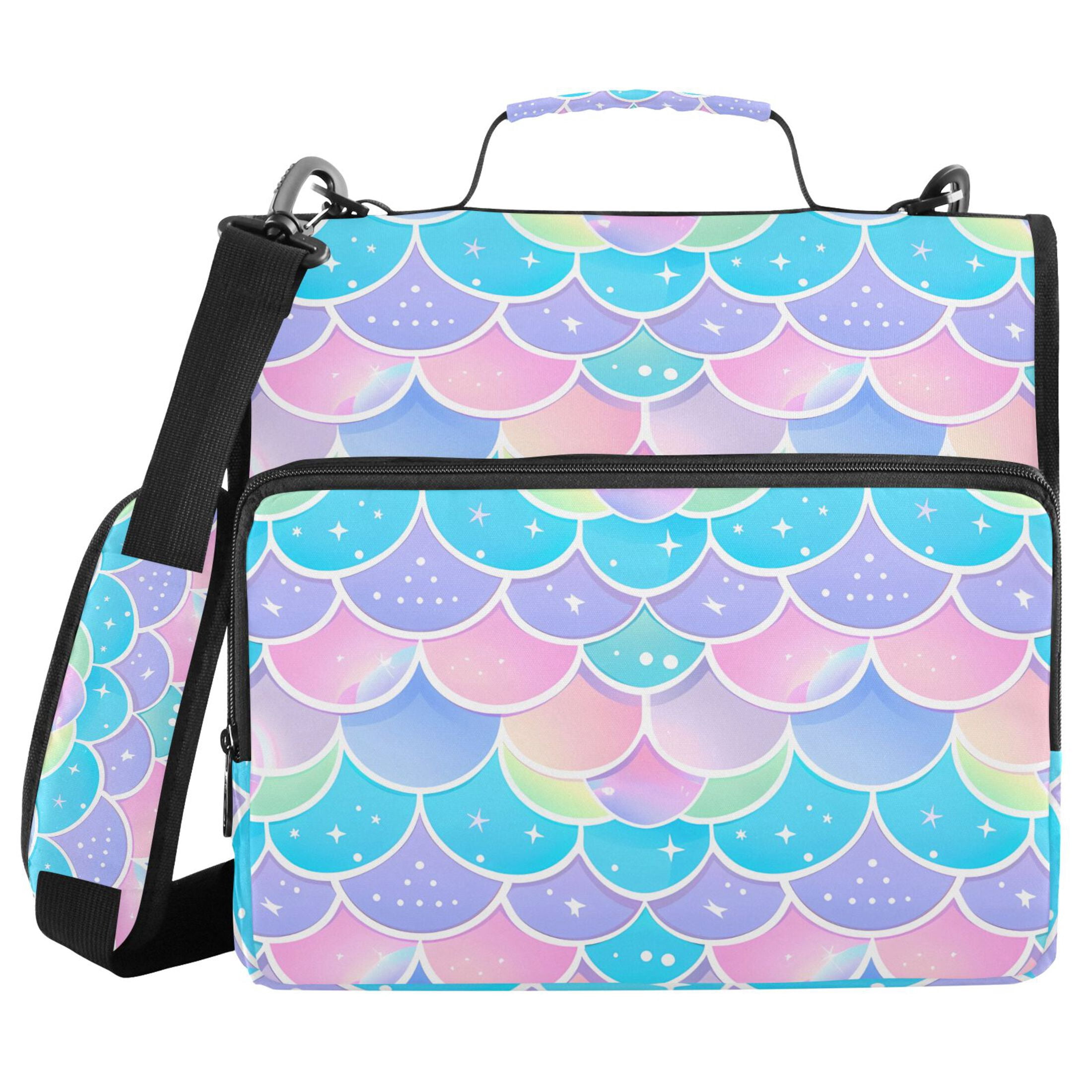 ALAZA Zipper Binder Mermaid Scales 3 Ring Trapper Keeper File Folder Organizer Bag