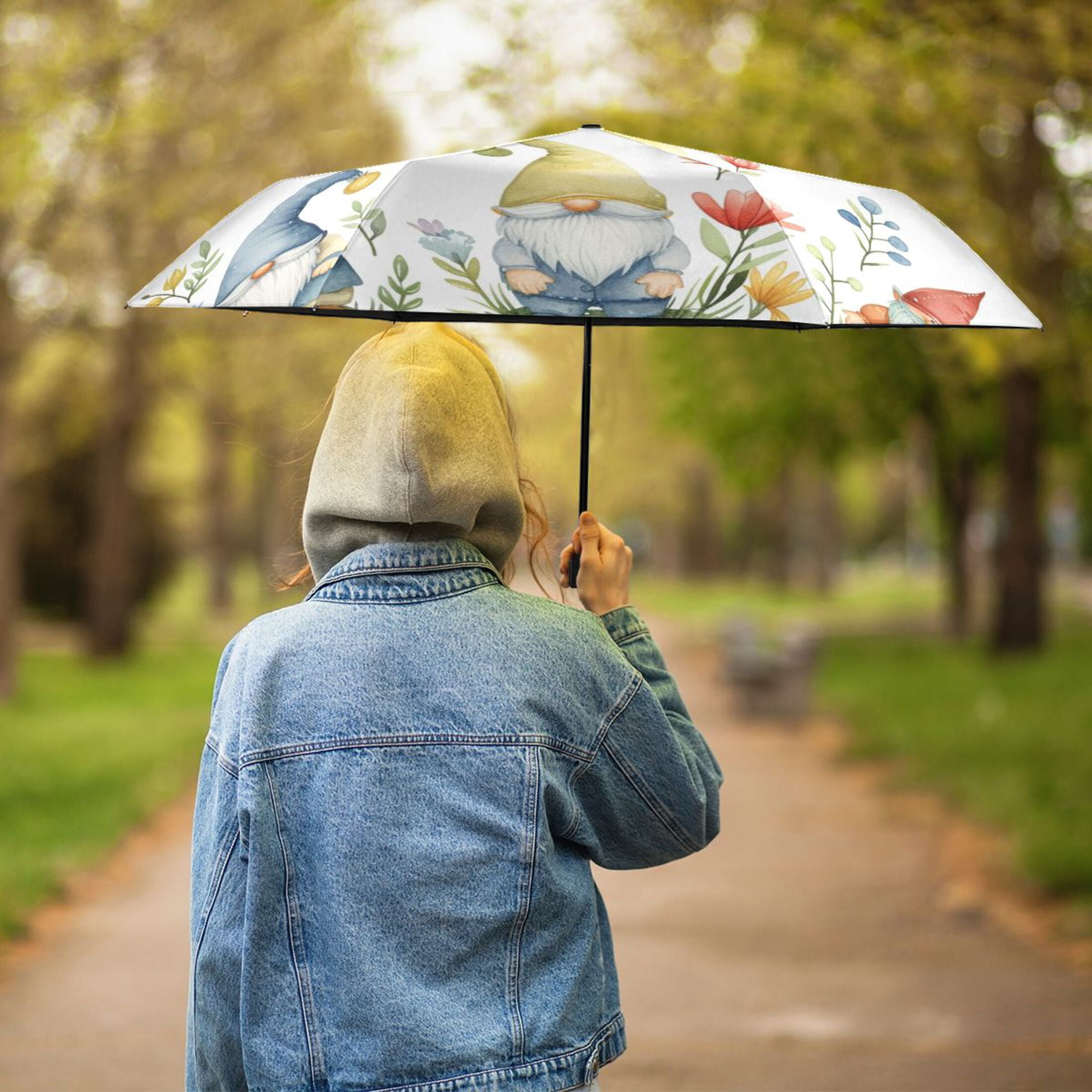 Dwarfs Flowers Plants Compact Sun Umbrella Windproof Travel Umbrellas for Rain Strong Portable UV Protection