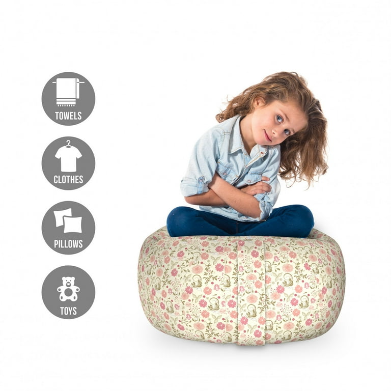 Floral Storage Toy Bag Chair Flower Complex Design with Soft