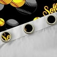 thumbnail image 4 of Homewish Cartoon Yellow Baseball Black Out Curtains, Softball Sport Lover Curtains Pack of 2 (42x63 Each), Teens Kids Boys Girls Bedroom Curtains, Window Curtains Bedroom Decor, 4 of 6