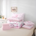 thumbnail image 6 of jejeloiu Initial Letter L 7-Piece Twin Bedding Sets,Kawaii Bowknot Ribbon Bedding Comforter Set For Bow Lover Reversible, 6 of 8